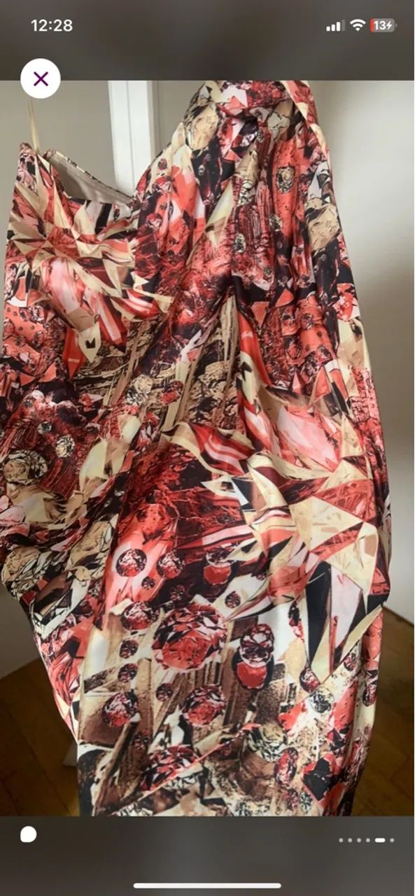 Saia de cetim estampada - Maria Valentina  - Foto 4