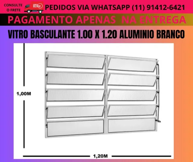 vitro em aluminio Branco modelo vit74