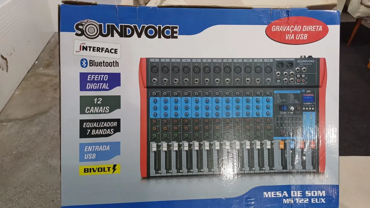 Mesa de Som Soundvoice MS122 EUX - 12 Canais