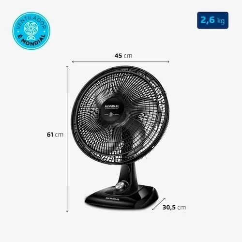 Ventilador de Mesa Mondial Super Power 40cm VSP40 B 6 Pás 3 Velocidades Preto - 110V - Foto 5