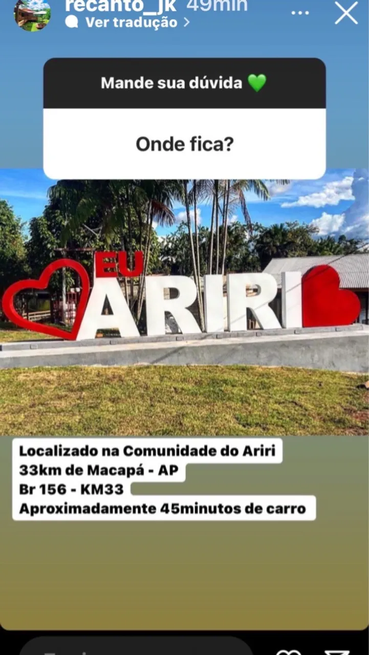 Vendo terreno com 2 casas Arirí 