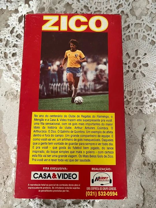 Fita VHS Zico Flamengo - Os Mais Belos Gols - Item raro de colecionador - Foto 5