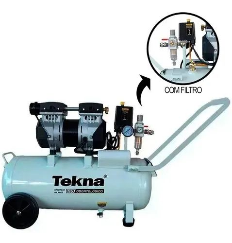 Compressor De Ar Odontológico 6,4 Pés 24l Cpsd7040 Tekna Cor Branco Fase elétrica Monofási