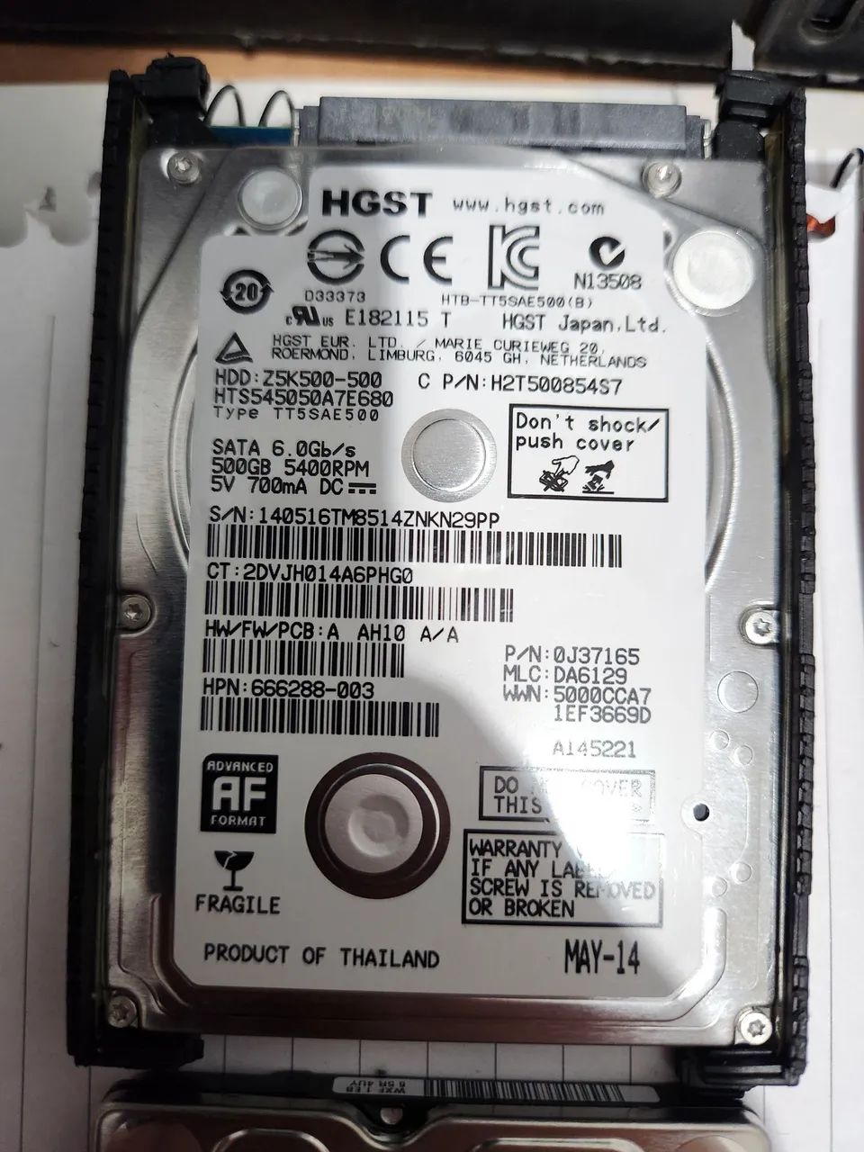 HD Interno HGST 500GB SATA 6.0Gb/s 5400RPM