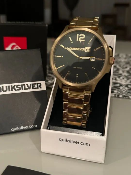 Relógio Dourado Grande da Quicksilver Original