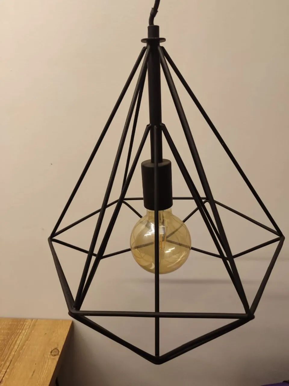 Luminária Pendente Diamante Lustre Aramado