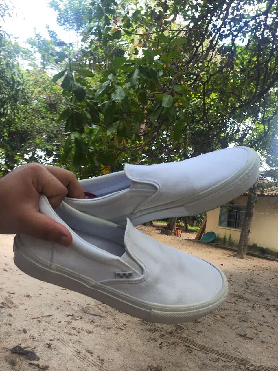 Tênis skate VANS Slip On Branco - Foto 4