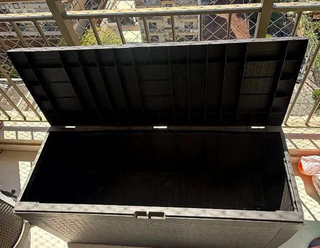 Baú de armazenamento para área externa - 115 cm, resistente ao sol  - Foto 3