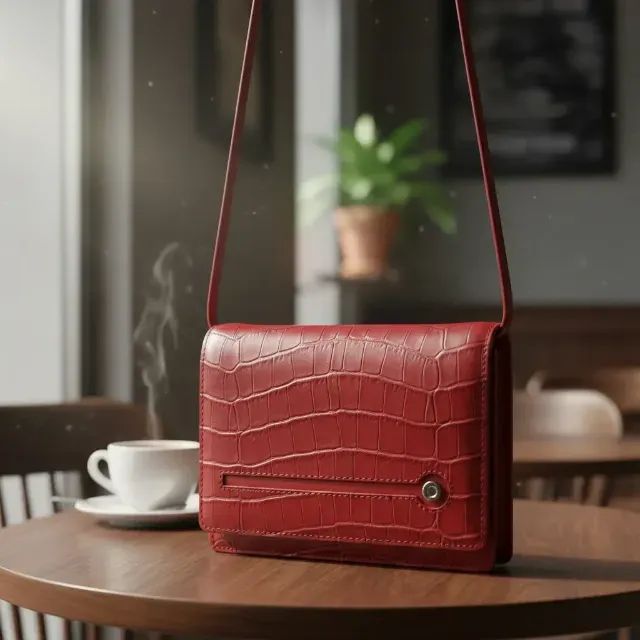 Mini Bolsa Carteira Em Couro Legítimo Marsala Da Tonin - Foto 6