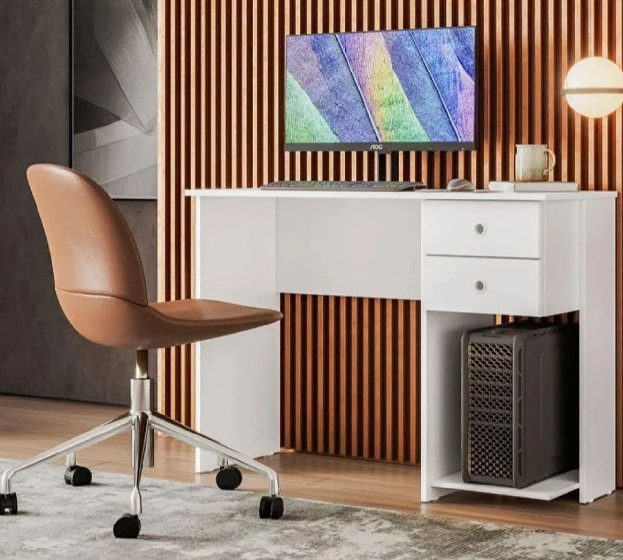 Mesa De Computador 2 Gavetas ( montagem grátis)  - Foto 4