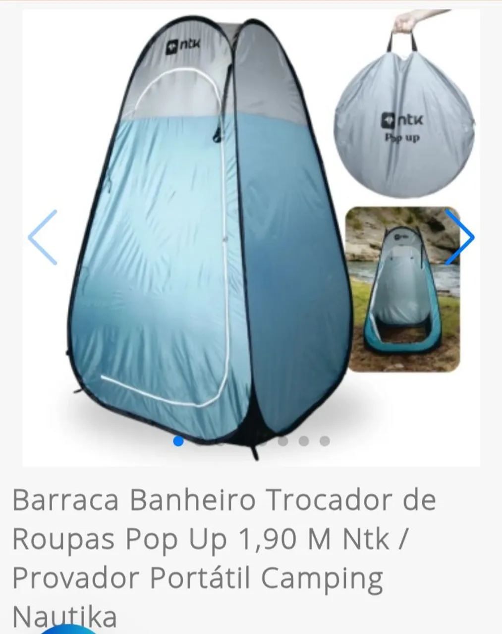 Barraca Banheiro Trocador de Roupas Pop Up 1,90 M Ntk