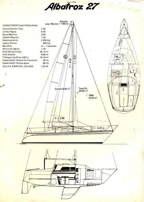 Veleiro Casa de Praia - Velamar 27? modelo Albatroz 1977 - Foto 3