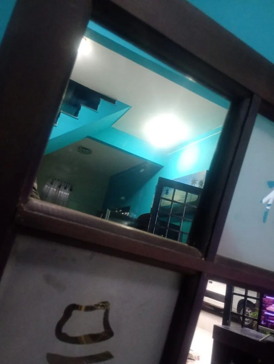 Porta toalha/ toalheiro em vitral com espelhos e kanji - Foto 3