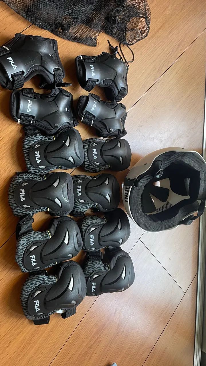 Kit de Proteção Fila + Capacete Niggli - Tamanho P (Completo, usado) - Foto 2