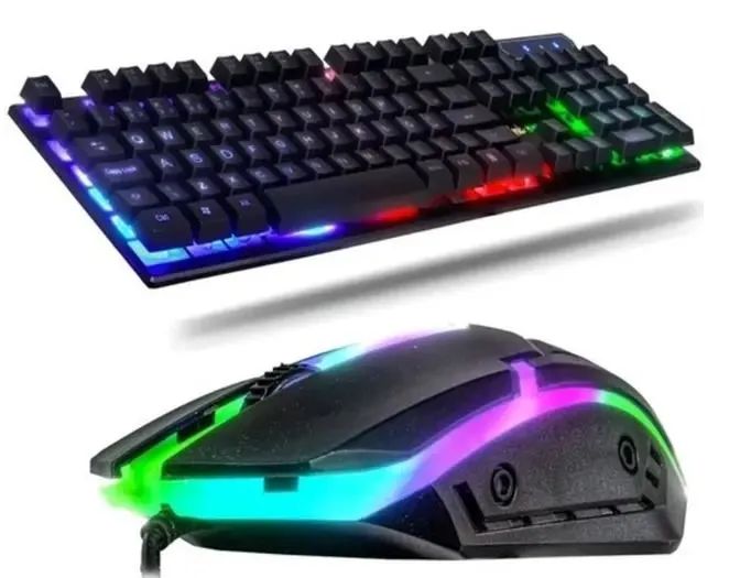 Kit Gamer Teclado e Mouse com LED RGB