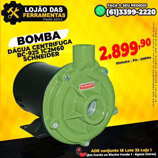Bomba Dágua Centrifuga BC-92S 1C2M60 Schneider