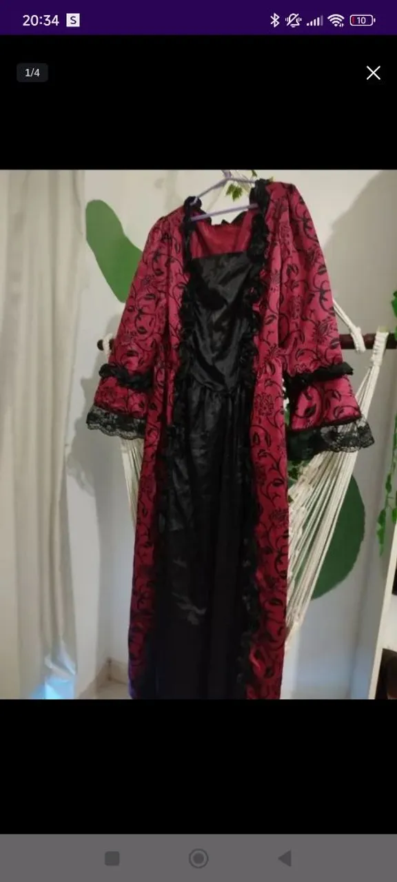 Vestido longo estilo vitoriano/gótico