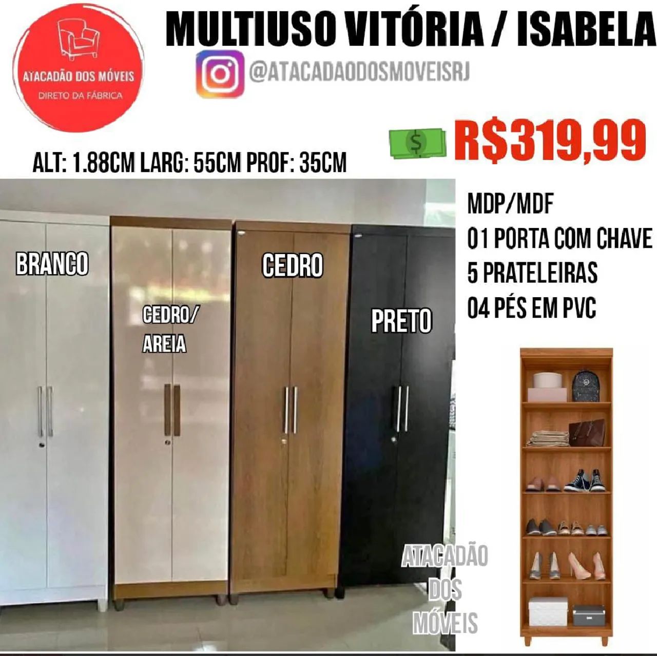 Vendo Armário Multiuso com chave  - Foto 3