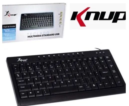 Mini Teclado Multimídia Usb Abnt2 Preto Knup KP2013 - Foto 3