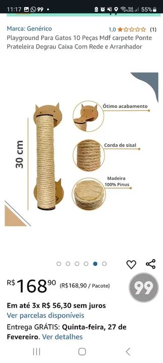 Playground para Gatos 10 Peças MDF - Foto 5