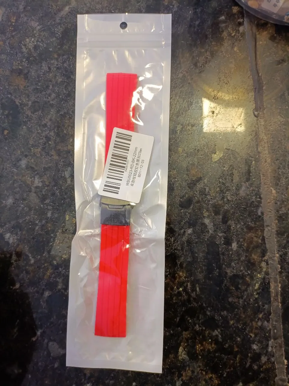 Pulseira de relógio de silicone vermelha 22mm
