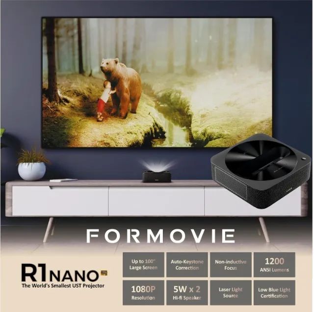 Projetor UST Formovie R1 nano 1200 lumens Ultra Curta Distância, Full HD. LACRADO! - Foto 2