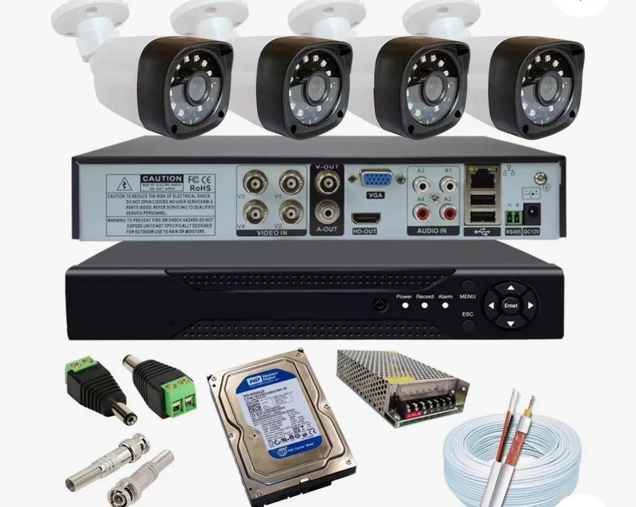 **Kit cftv dvr + 4 Câmeras de Segurança, com instalação **