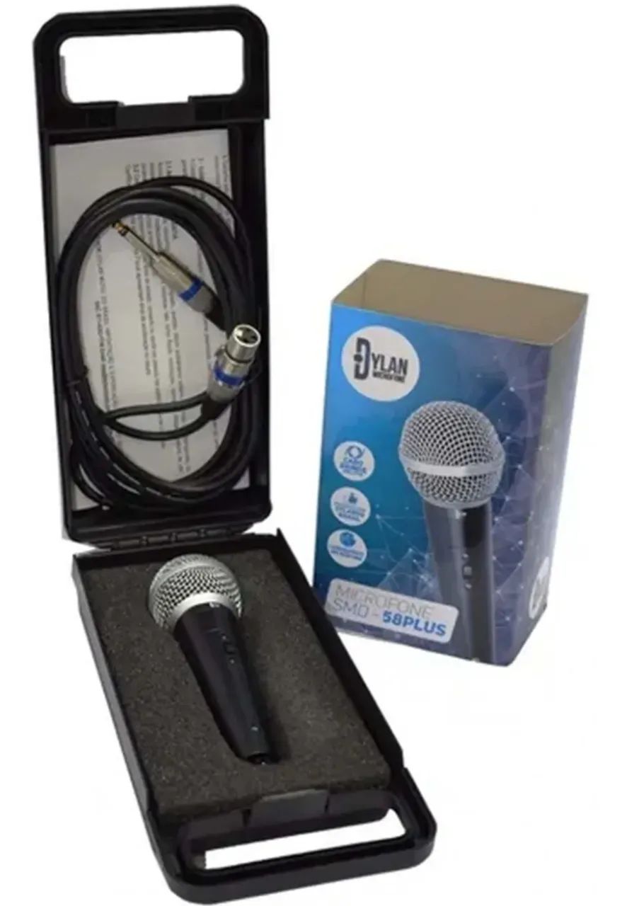 Microfone Dinâmico Unidirecional Dylan Smd-58 Plus Com Chave - Foto 2