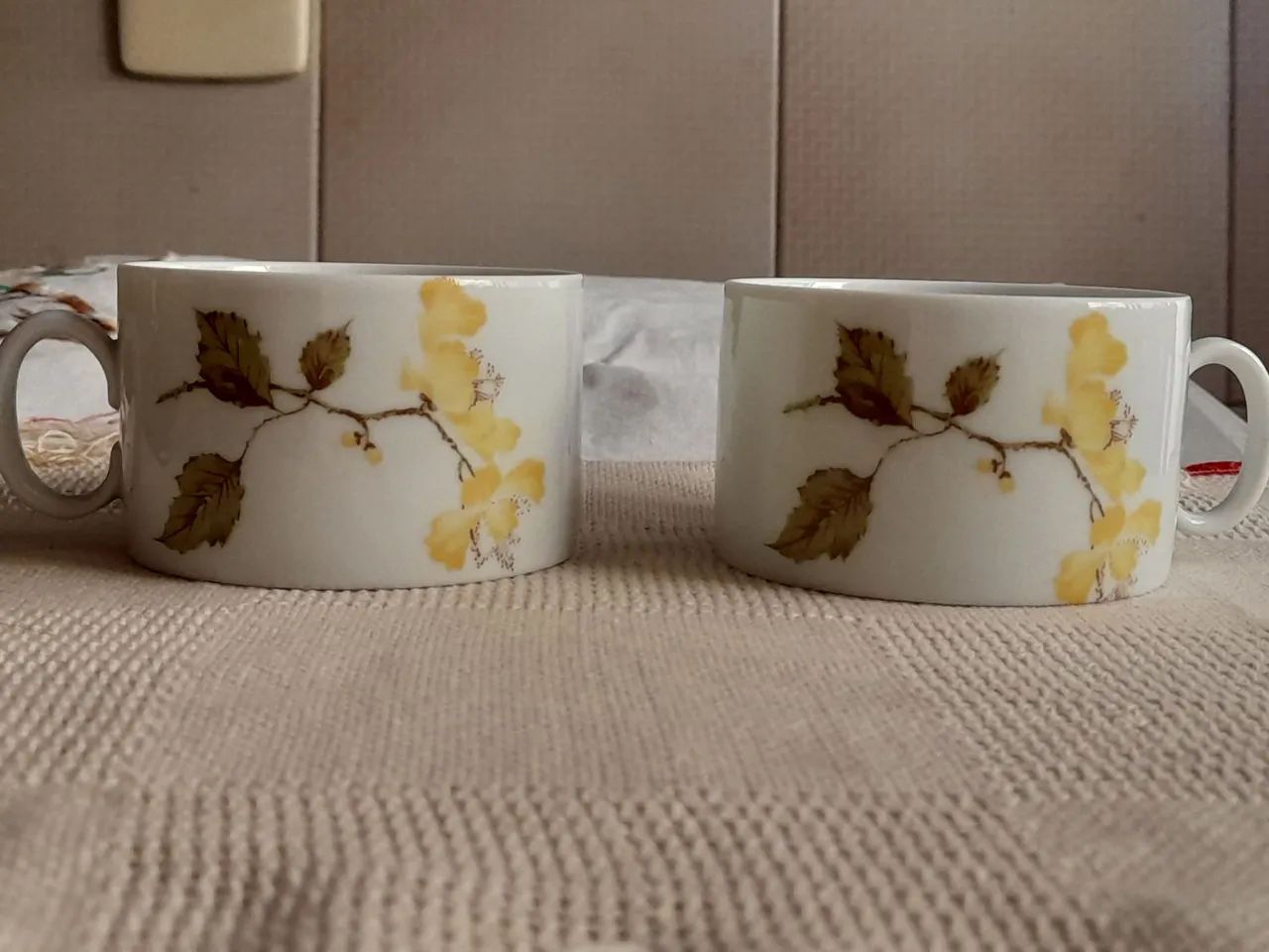 Xícaras de Porcelana com Detalhes Florais