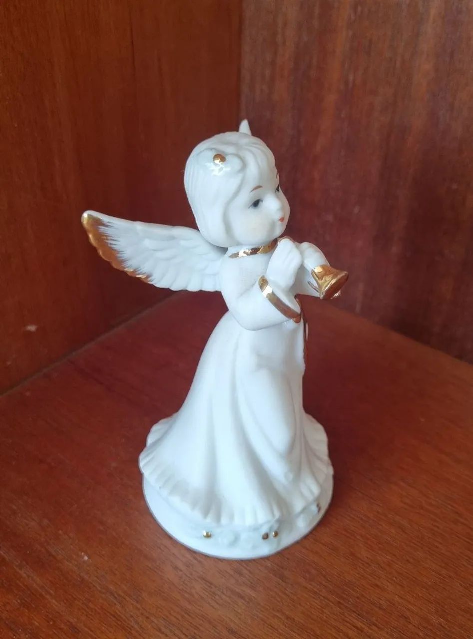 Antiga Estatueta Anjo em Porcelana 12 cm - Bibelo Colecionavel - Foto 2