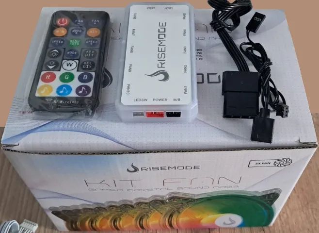 [Novo]Kit com 5 Ventoinhas Rise Mode Crystal Sound, 120mm, ARGB. Cooler Fan - Foto 2