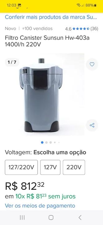 Filtro Externo para Aquário SUNSUN HW-403A - Foto 2