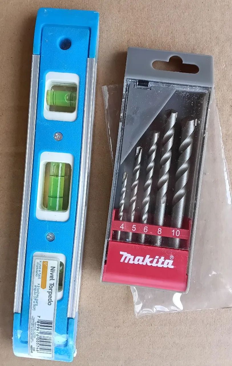 Jogo de Brocas para Concreto 4 a 10mm Makita D-03894 e Nível Torpedo 9 polegadas  - Foto 2