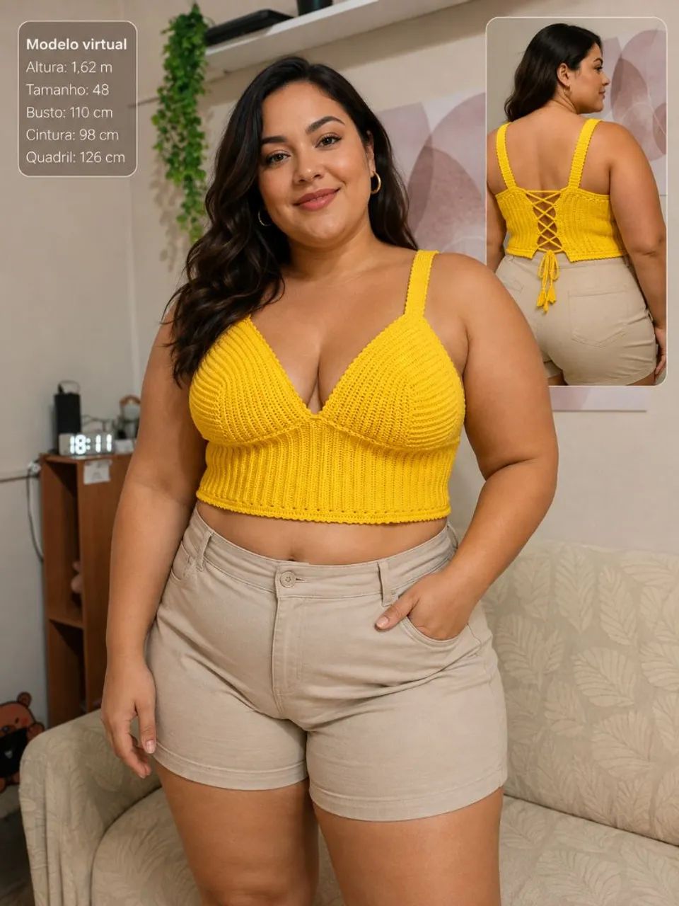 TOP DE CROCHE PLUS SIZE ARTESANAL FEITO A MÃO 