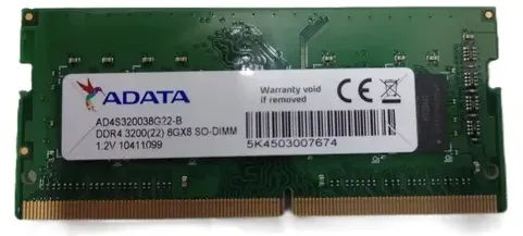Memória DDR4 Notebook 8GB Adata 3200Mhz