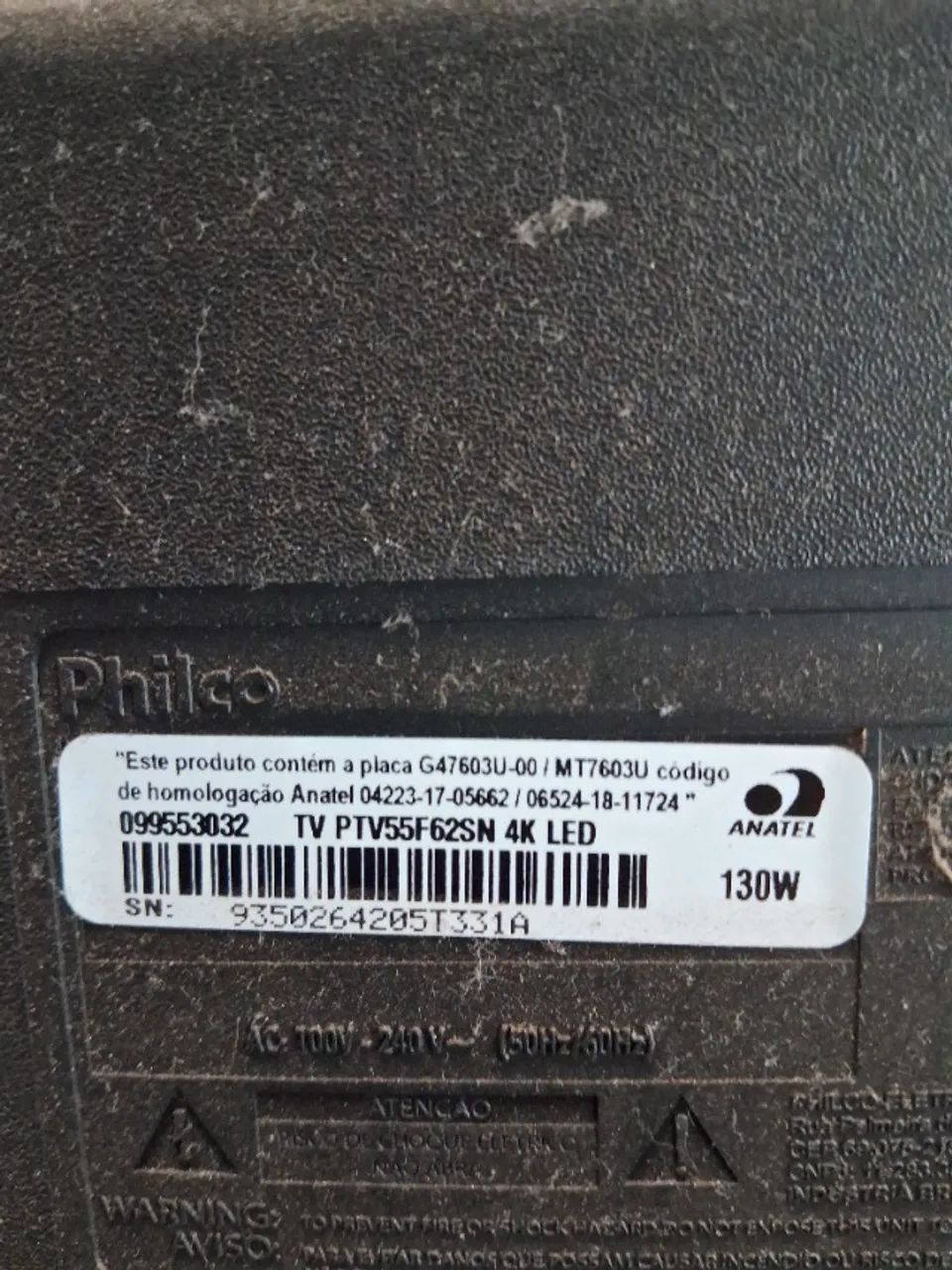 Smart TV Philco 55Pol. 4k (tela trincada / queimada) - Foto 3