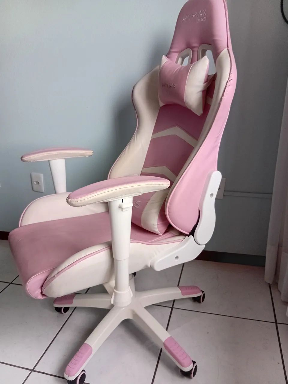 Cadeira gamer rosa - Foto 3