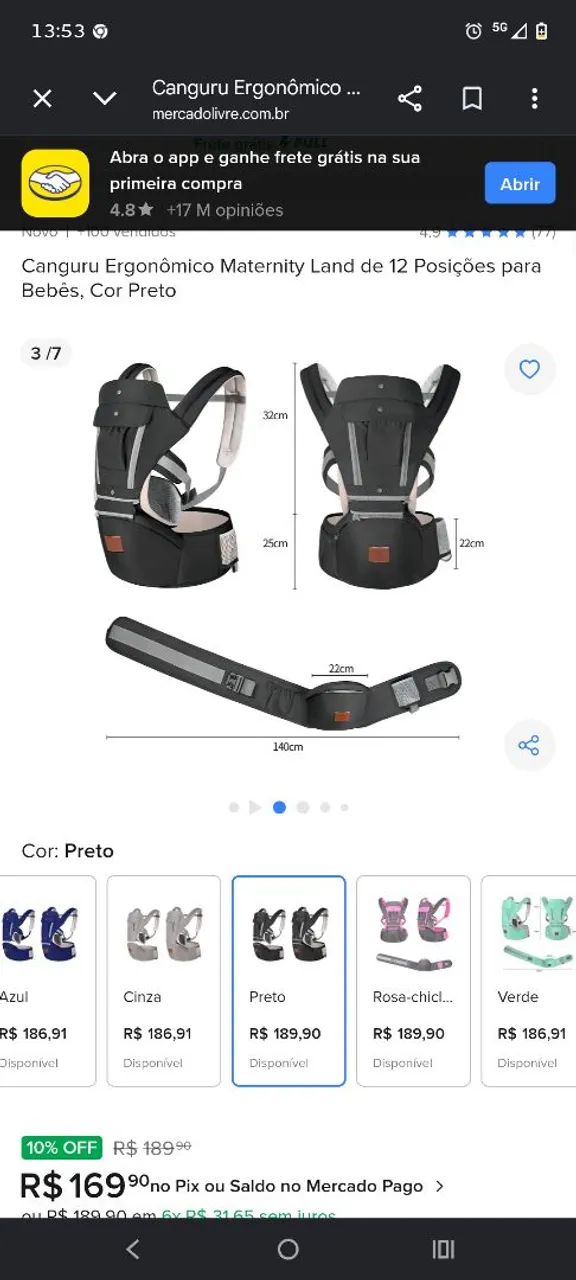 Canguru ergonômico Maternity  - Foto 3