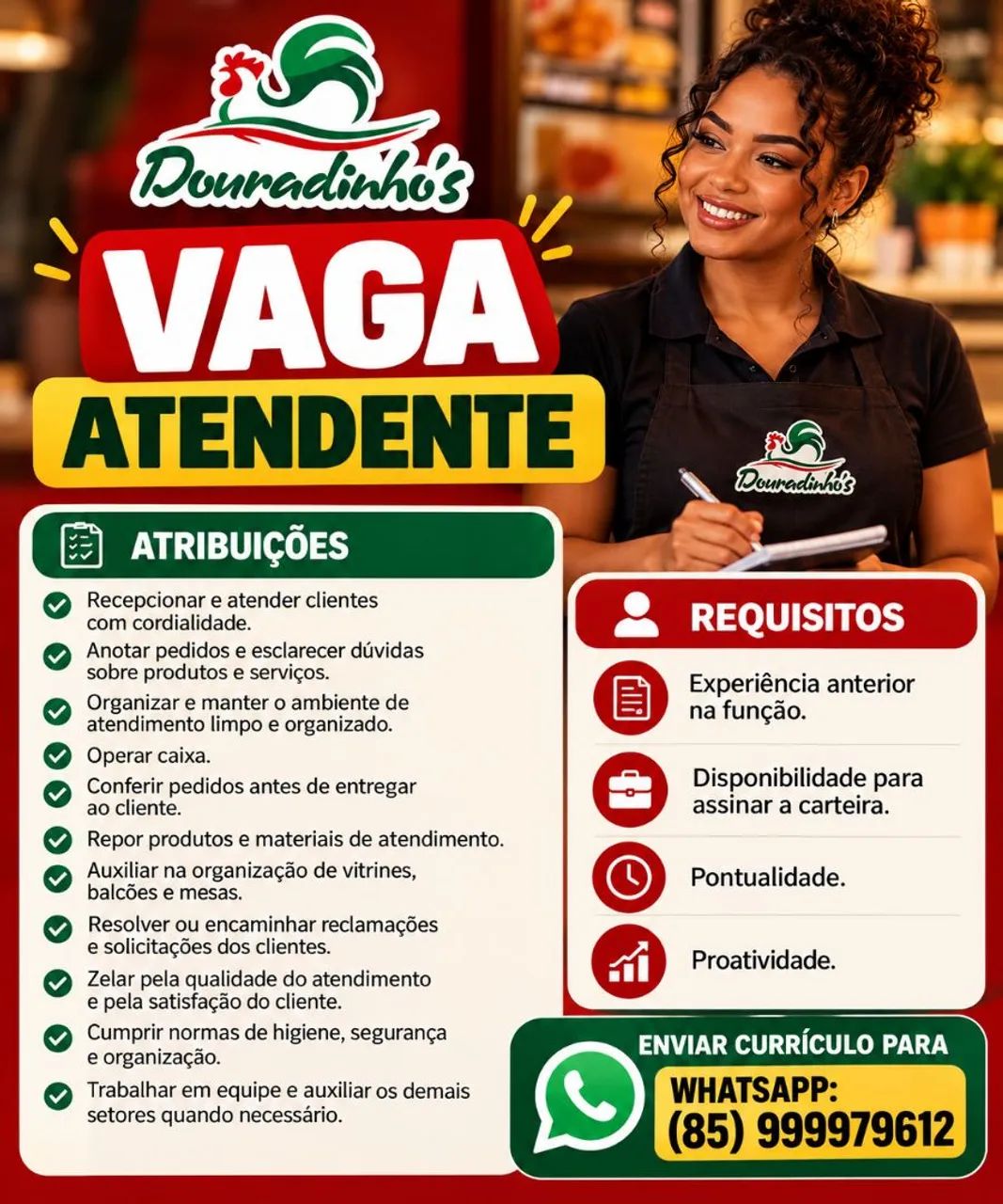 Vaga para atendente 