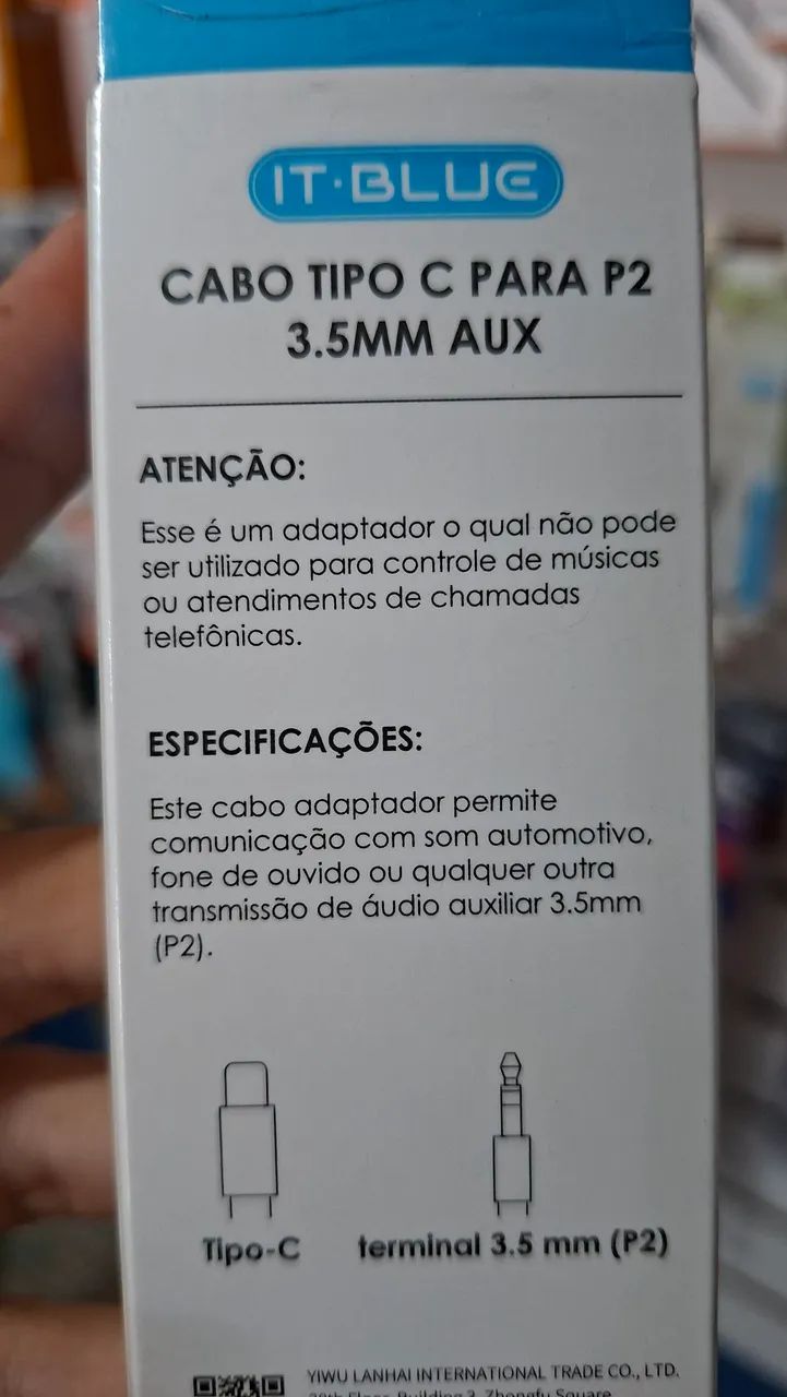 Cabo TIPO-C para P2 (aux) 3.5mm  - Foto 2