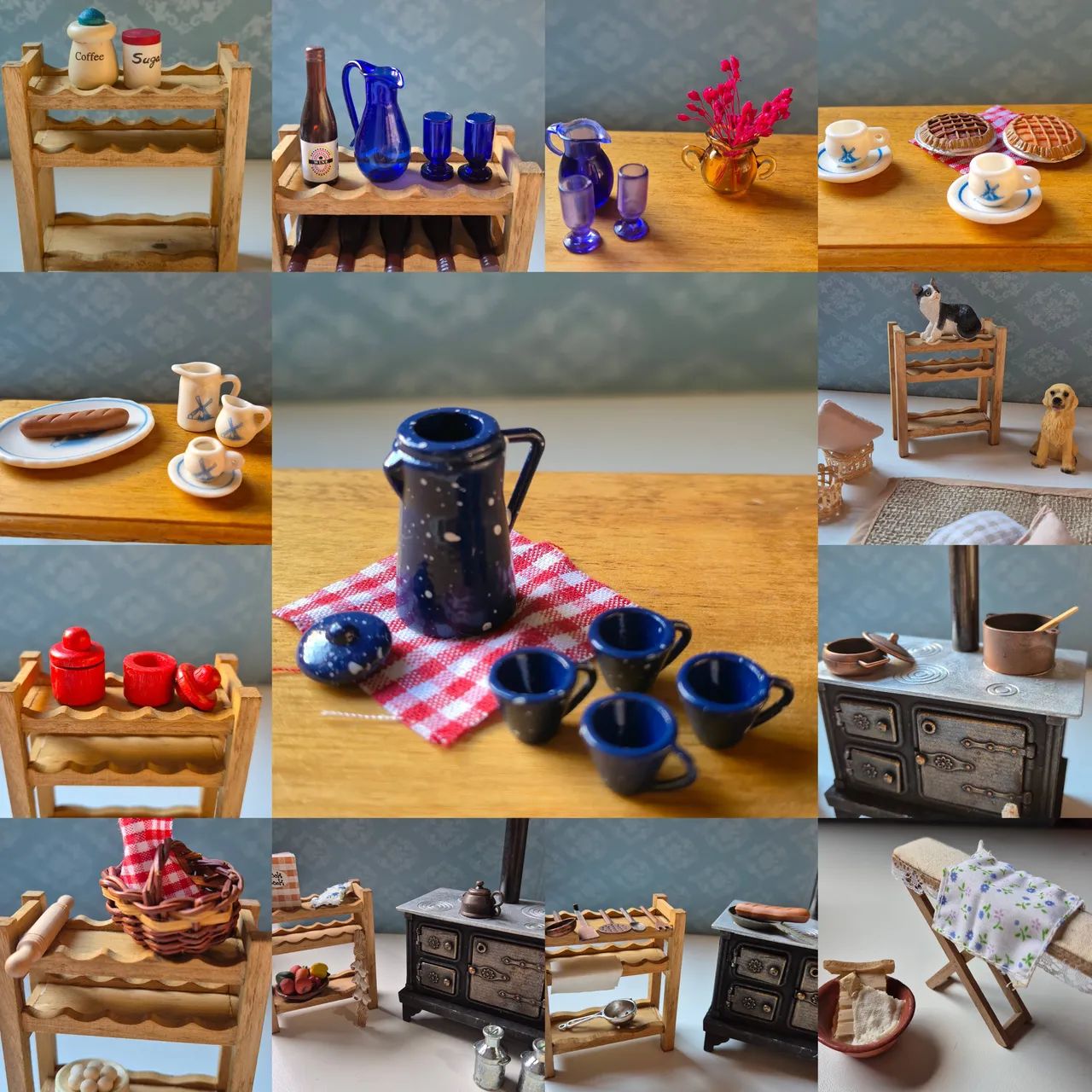 Kit de acessórios e móveis em miniatura