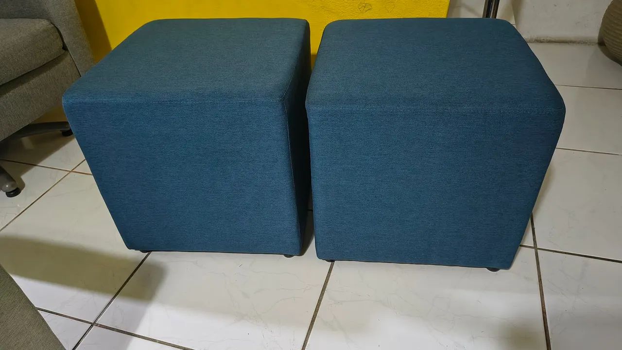 Puff em linho 45x45  - Foto 2
