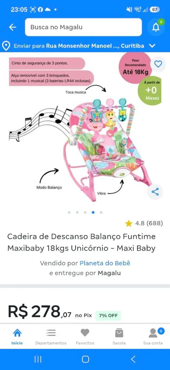 Kit Berço meninA + cadeirinha balanço  - Foto 4