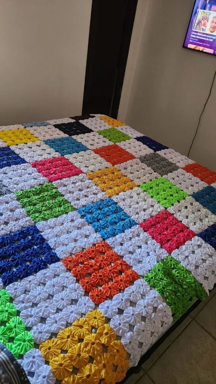 Colcha casal fuxico - Foto 4