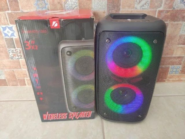 Caixa de som Bt Com RGB e Entrada Microfone - Faço entrega - Foto 4