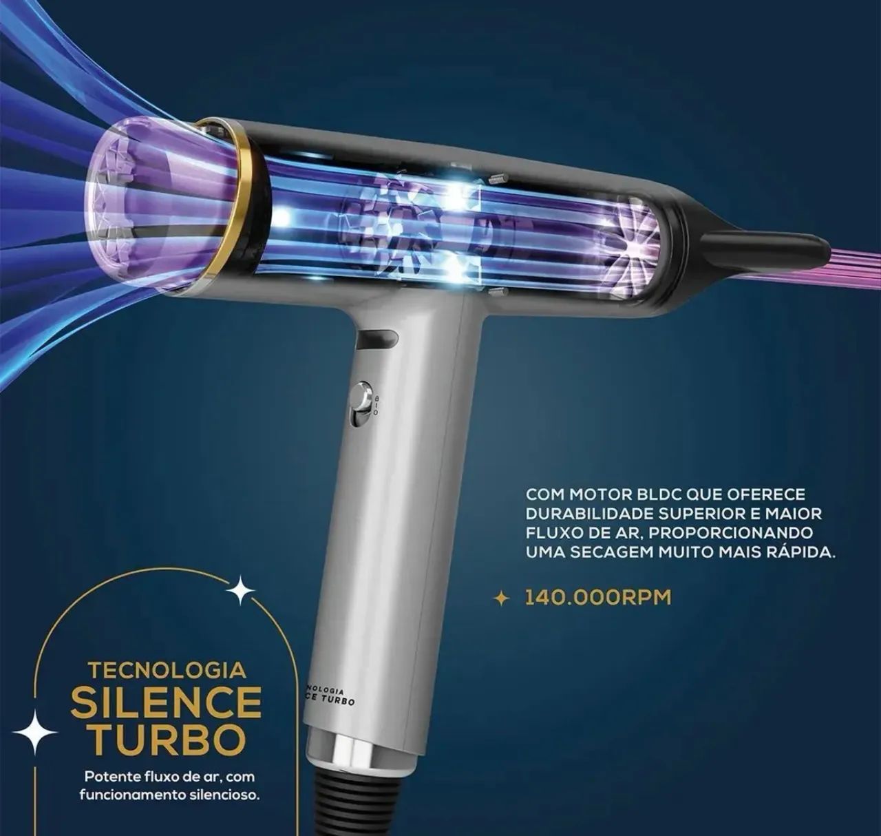 Secador de Cabelos Britânia Mais Silencioso 1600W BSC3400 220v - Foto 2