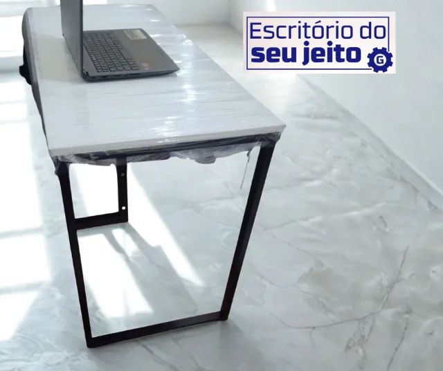 Escrivaninha 1m NOVA Mesa Reforçada Multiuso de Notebook Estudo para Computador Escritório - Foto 2