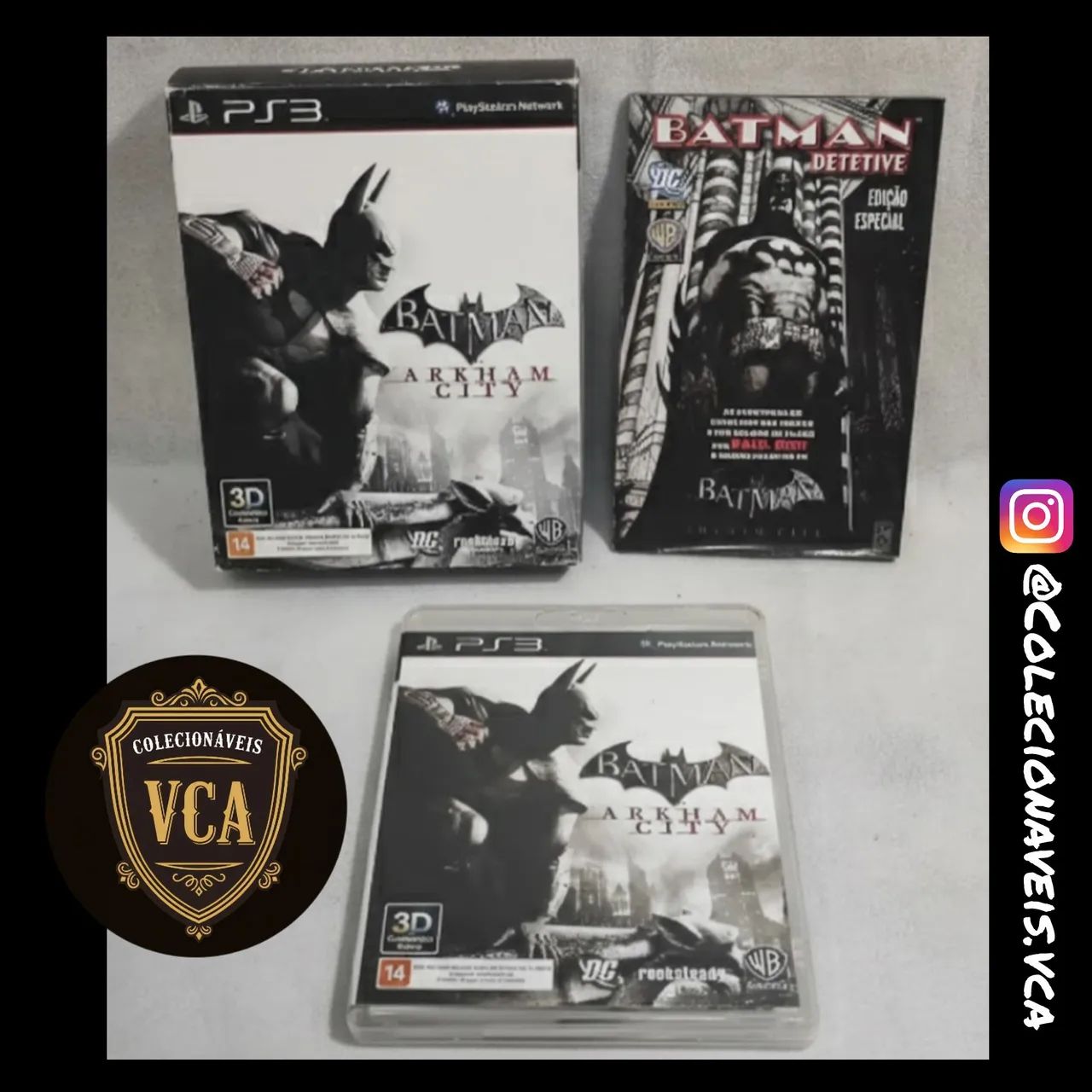 Playstation 3 PS3 - Blu-ray / jogo Batman Arkham City edição com quadrinho Batman Detetive