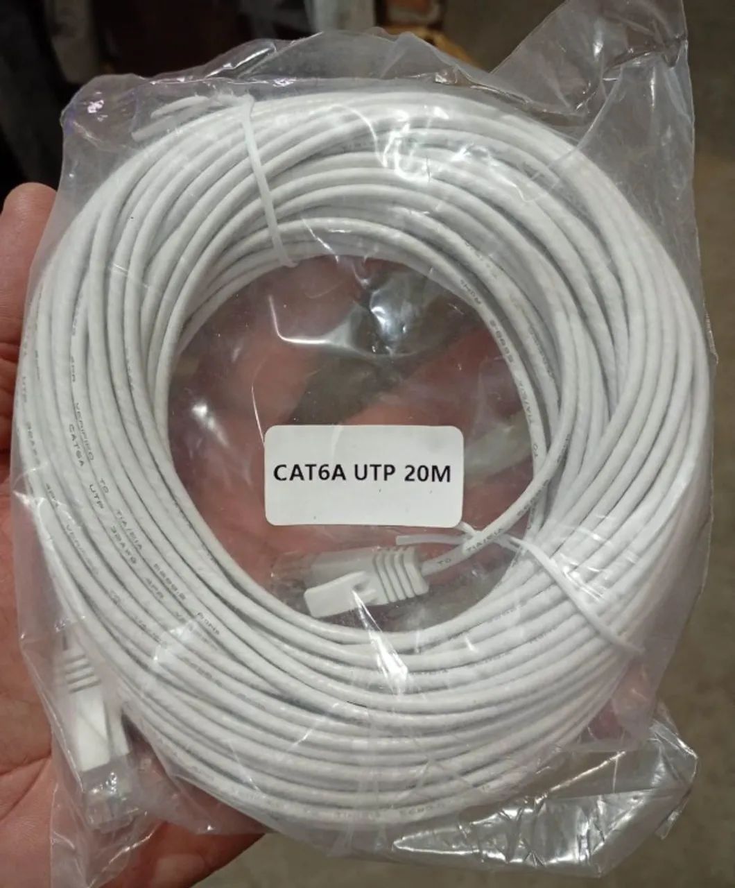 Cabo Fino De Rede Internet Cat 6a 10 Gbps Rj45 Lan 20 Metros - Foto 3