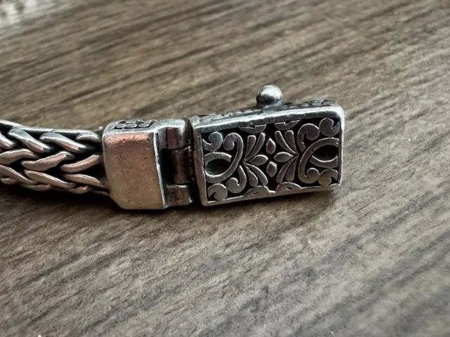Pulseira Bali Prata 925 43g Trançada Fecho Gaveta - Foto 3
